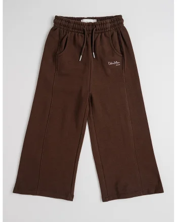 Pantaloni de trening din bumbac cu logo, Maro inchis