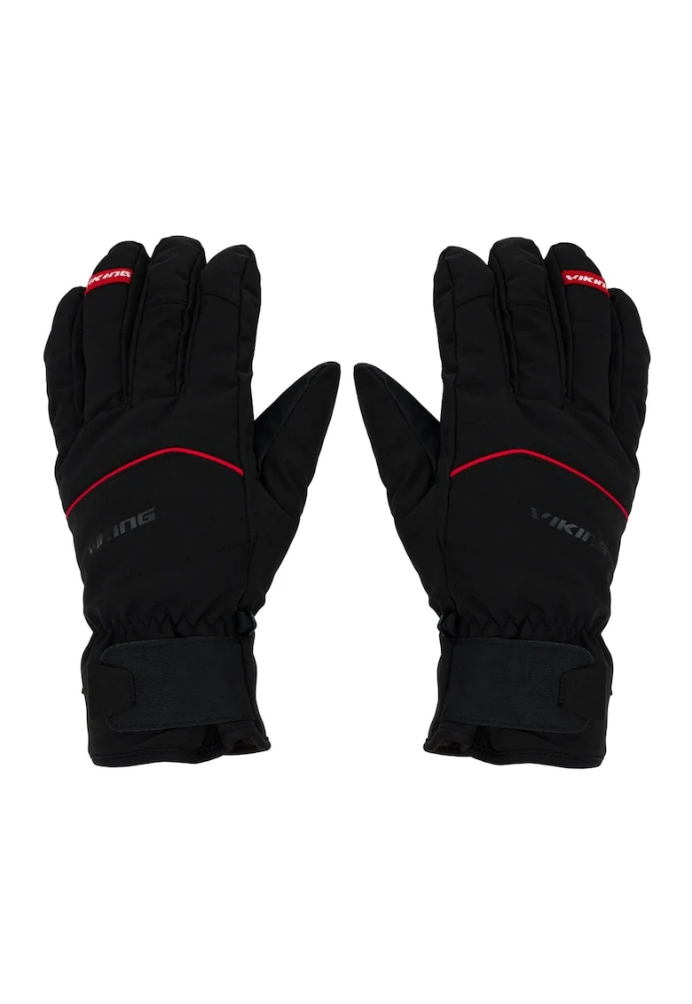 Manusi de ski barbati,  Solven, Poliester, Negru/Rosu,