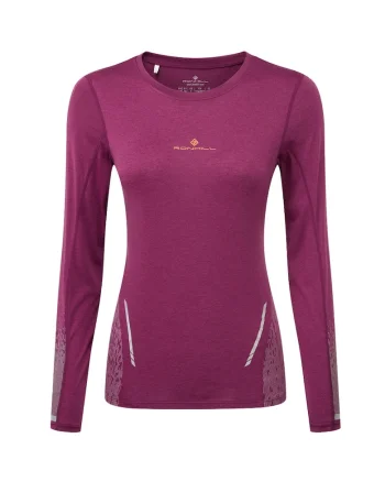 Bluza alergare dama  Tech Reflect FW 2024, Visiniu