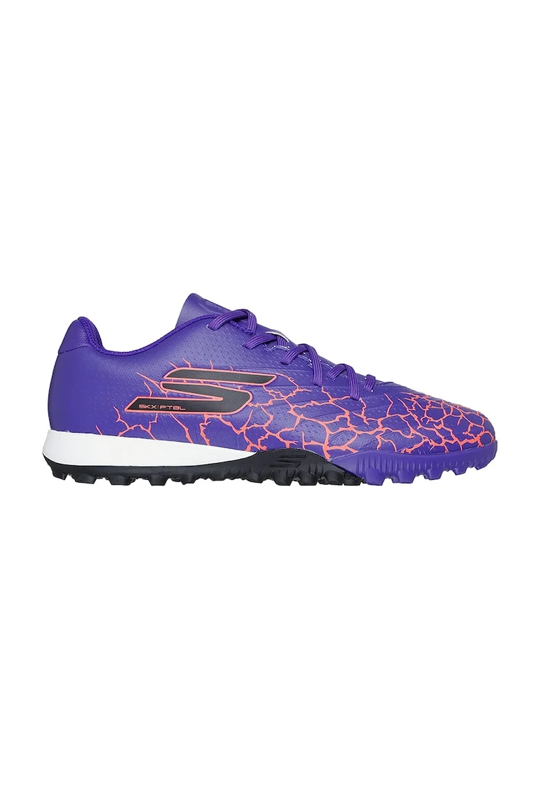 Pantofi din piele ecologica, pentru fotbal Skx, Albastru lavanda/Roz