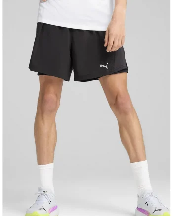 Pantaloni sucrti cu buzunare pentru alergare Velocity 2-In-1, Negru
