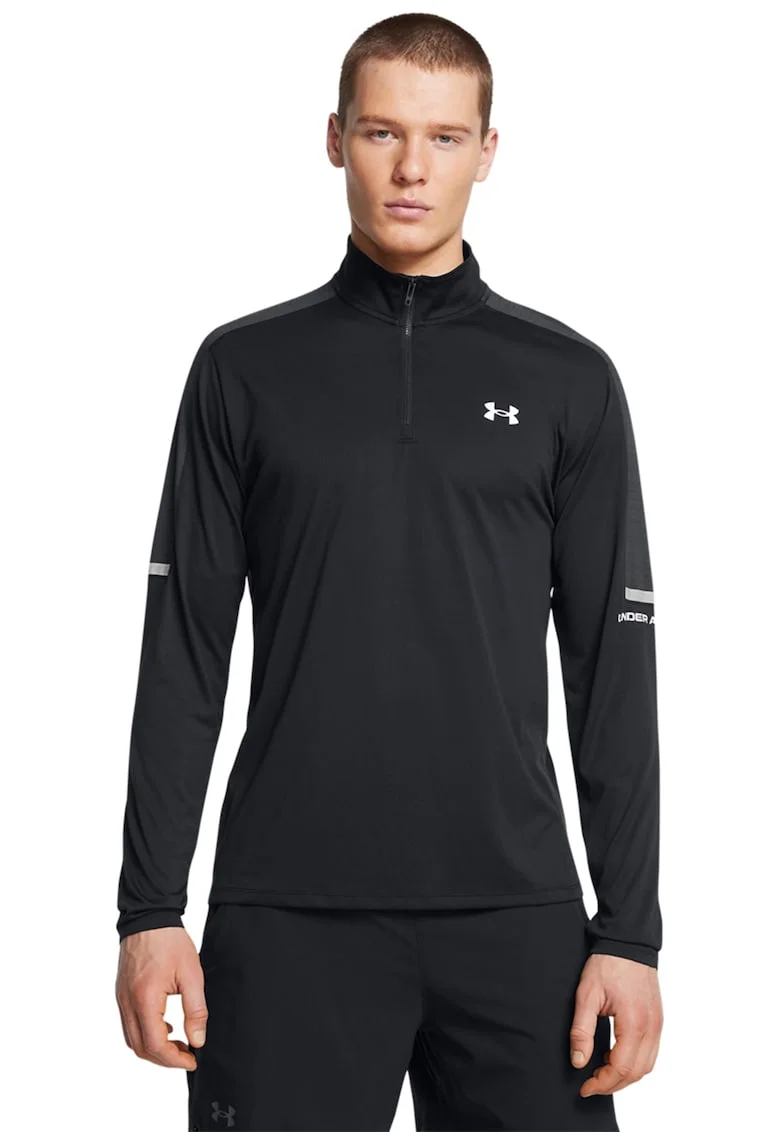 Bluza cu fenta cu fermoar pentru fitness Core+ Tech, Alb/Negru