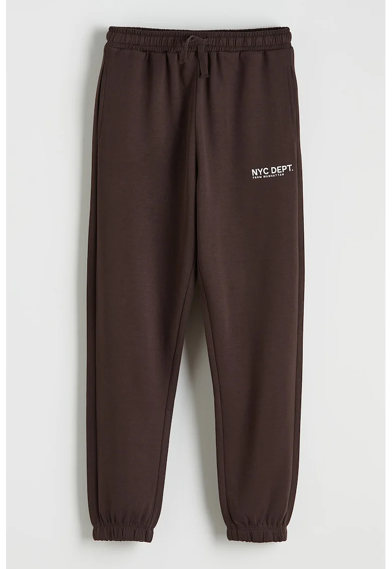 Pantaloni de trening cu croiala regular-fit cu talie ajustabila, Maro cognac