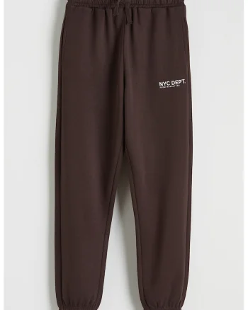Pantaloni de trening cu croiala regular-fit cu talie ajustabila, Maro cognac
