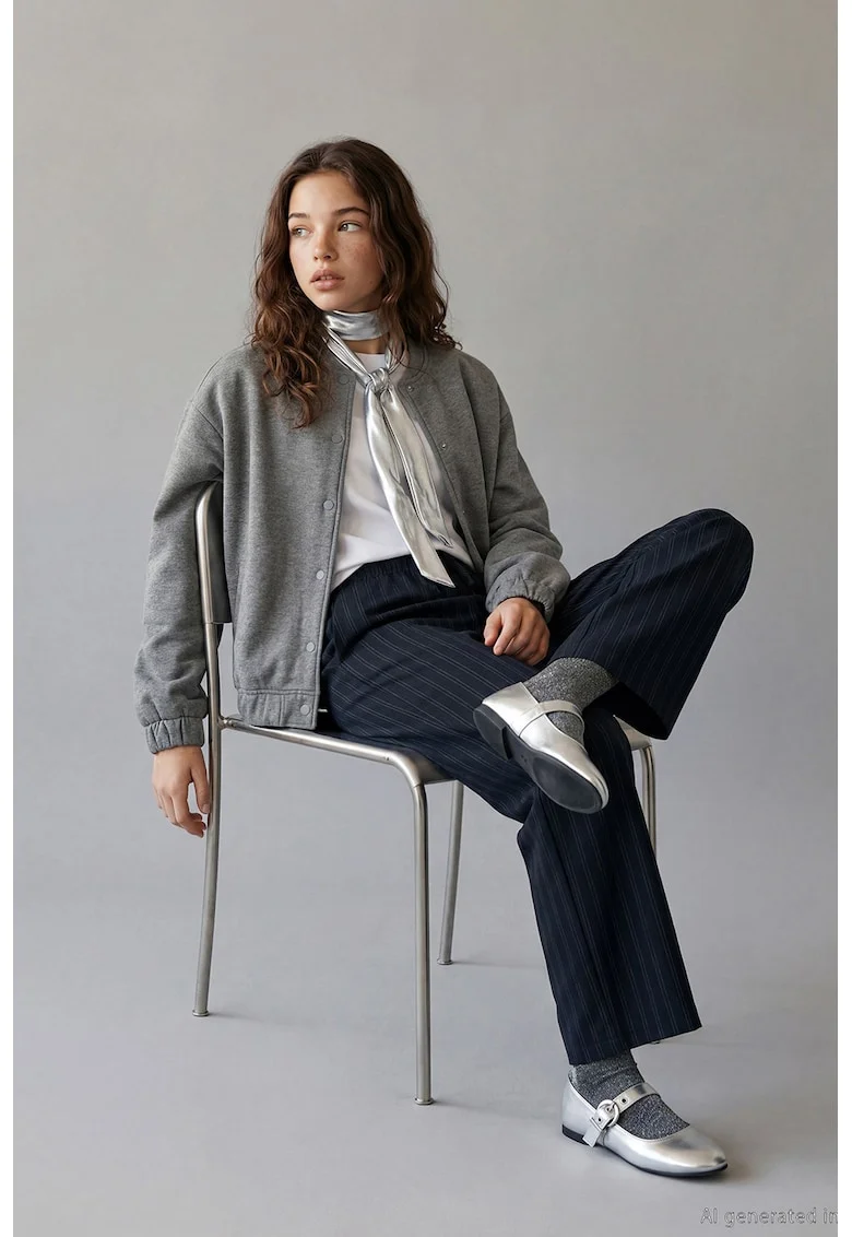Pantaloni de trening cu croiala ampla si talie ajustabila, Albastru ultramarin