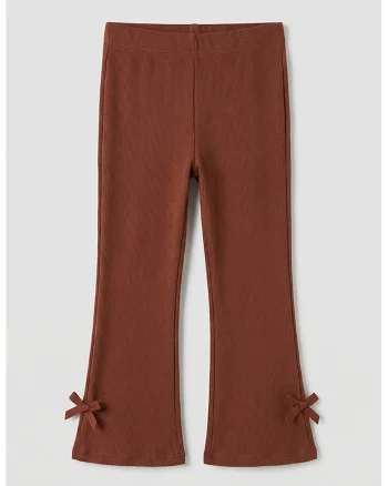 pieces Set de pantaloni evazati din bumbac - 2 perechi, Maro cognac/Maro deschis/Bej deschis
