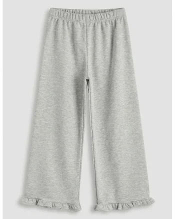 Pantaloni de trening regular fit cu model uni, Gri melange
