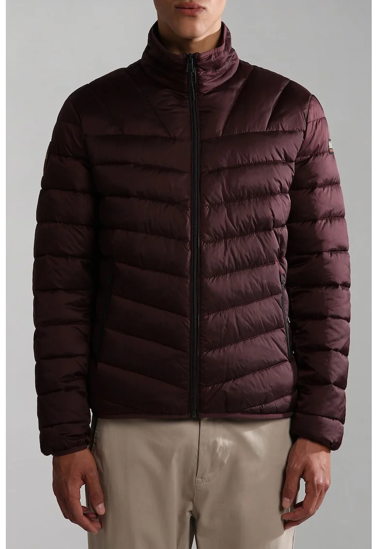 Geaca scurta regular fit cu aspect matlasat, Violet pruna
