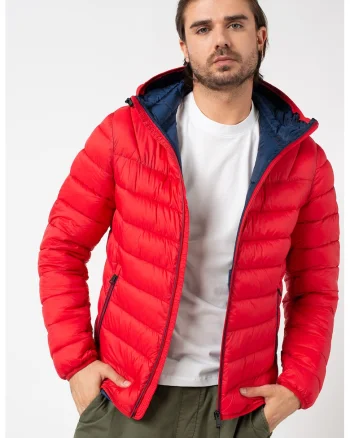 Geaca regular fit cu gluga si aspect matlasat Aerons, Rosu