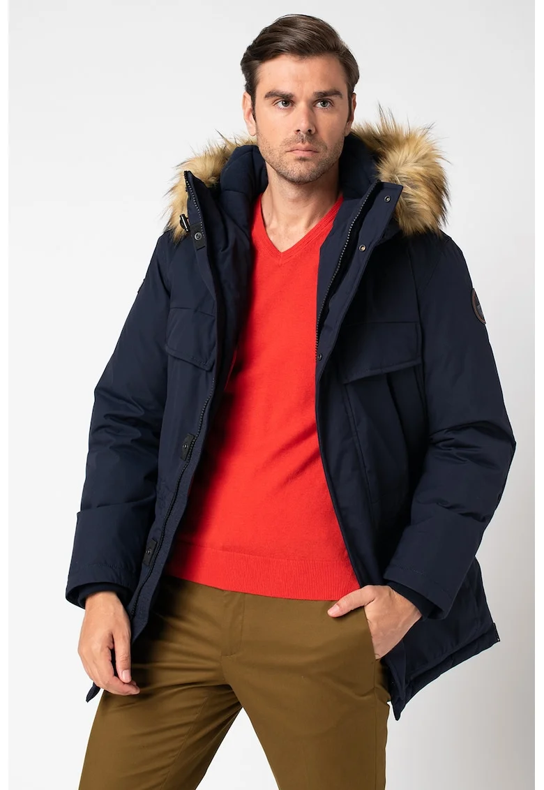 Geaca parka regular fit cu vatelina Skidoo, Bleumarin