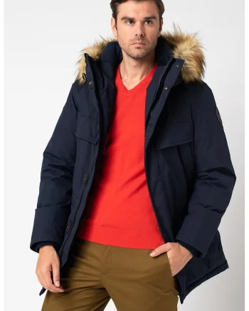 Geaca parka regular fit cu vatelina Skidoo, Bleumarin