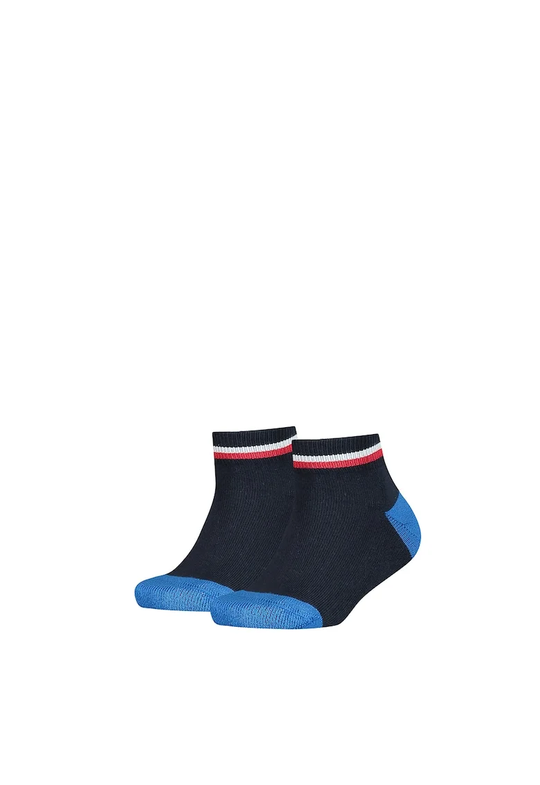 Set de sosete scurte cu accente in dungi -dwqf 2 perechi, Bleumarin