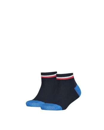 Set de sosete scurte cu accente in dungi -dwqf 2 perechi, Bleumarin