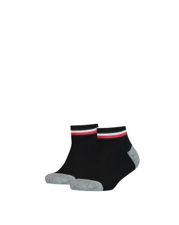 Set de sosete scurte cu accente in dungi -dwqf 2 perechi, Negru/Gri