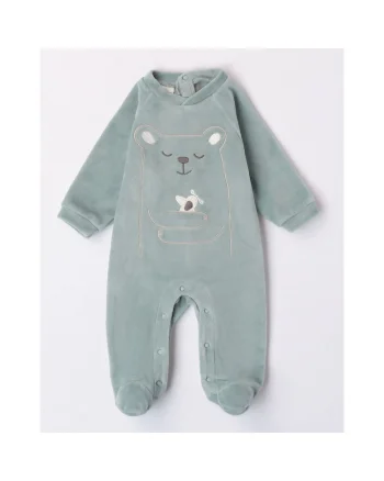 Salopeta plusata cu imprimeu pentru bebe baiat, I Do, 4.7173, Verde, Verde