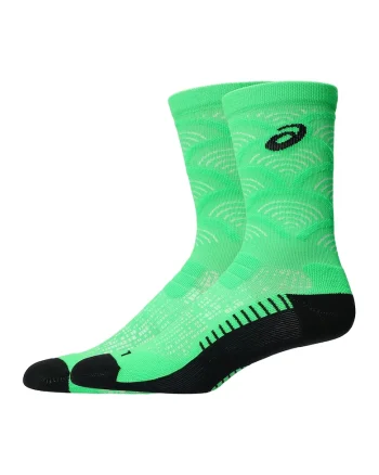 Sosete cu model, pentru alergare, Negru/Verde lime