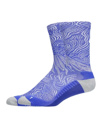 Sosete unisex cu model pentru alergare, Alb/Albastru indigo