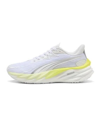 Pantofi Velocity Nitro 4 pentru alergare cu logo, Alb/Gri deschis/Galben pai