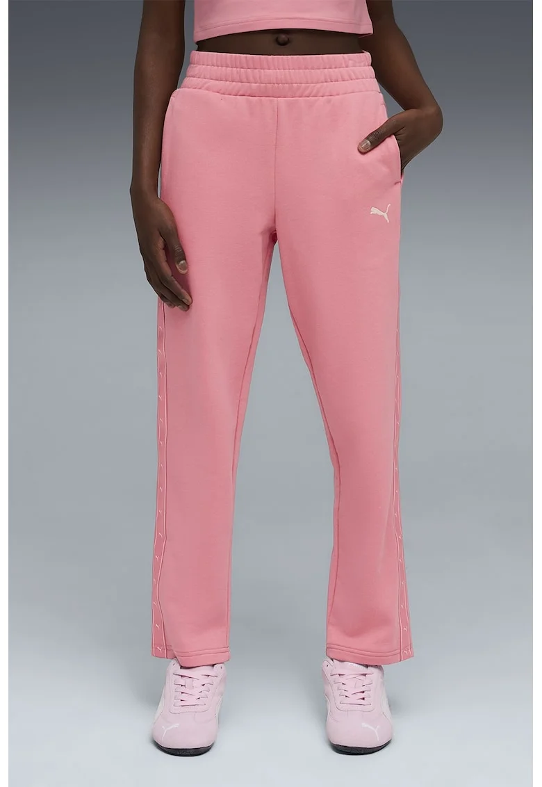 Pantaloni de trening cu buzunare laterale, Roz pastel,