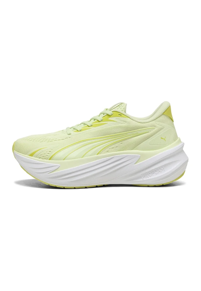 Pantofi wedge Maxima Pro cu garnituri sintetice pentru alergare, Galben sofran/Verde fistic