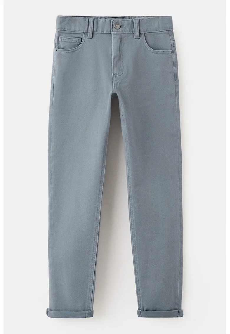 Blugi slim-fit cu model uni, Albastru prafuit