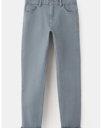 Blugi slim-fit cu model uni, Albastru prafuit