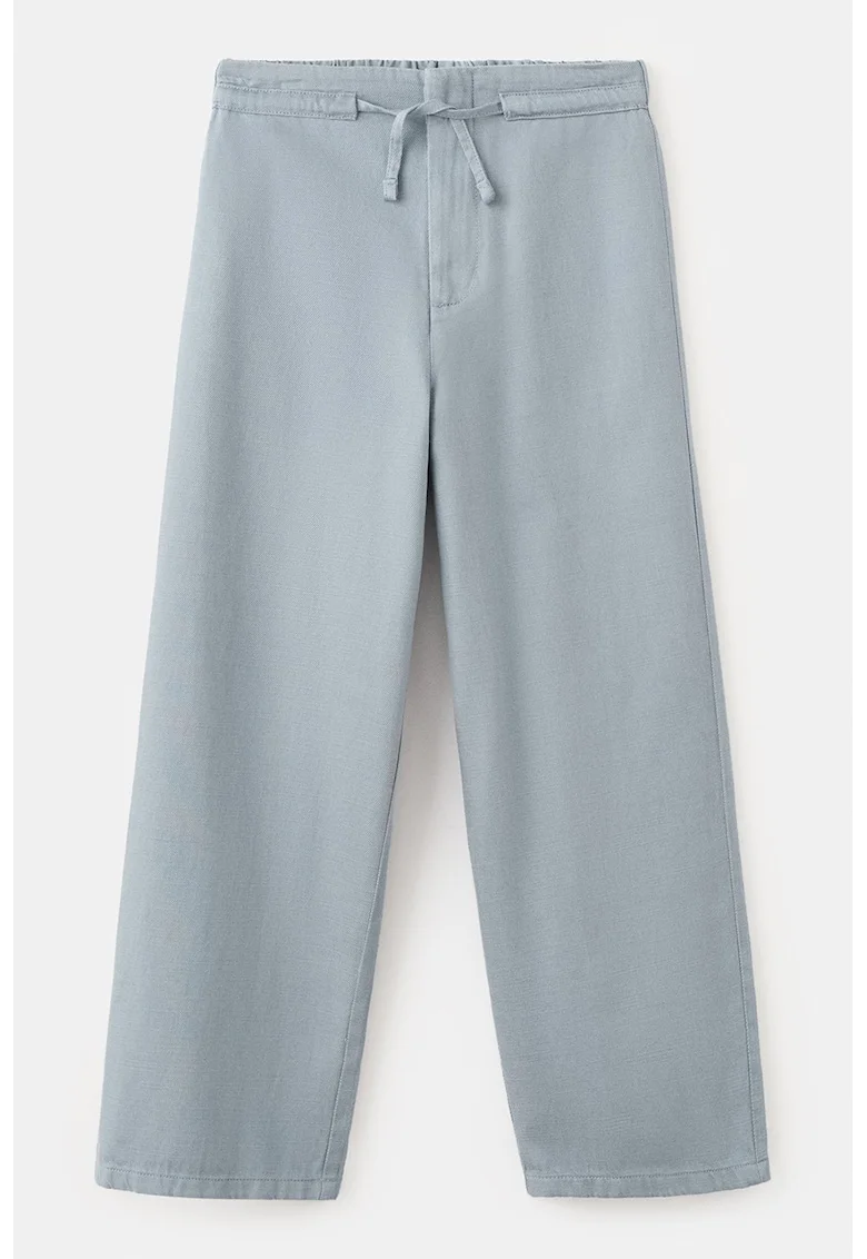 Pantaloni din amestec de lyocell cu snur, Albastru prafuit