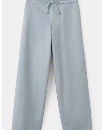 Pantaloni din amestec de lyocell cu snur, Albastru prafuit