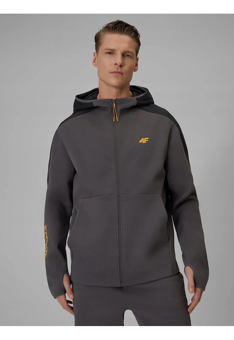 Hanorac barbati,  regular fit, gluga, gri