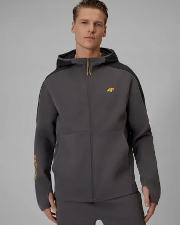 Hanorac barbati,  regular fit, gluga, gri