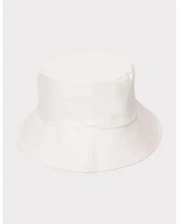 Palarie bucket cu logo, Alb fildes