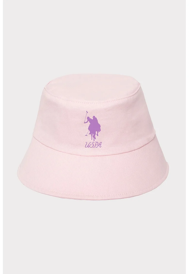 Palarie bucket cu detaliu logo, Ametist/Roz pal