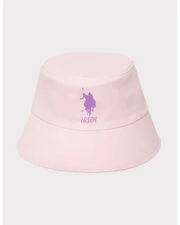 Palarie bucket cu detaliu logo, Ametist/Roz pal