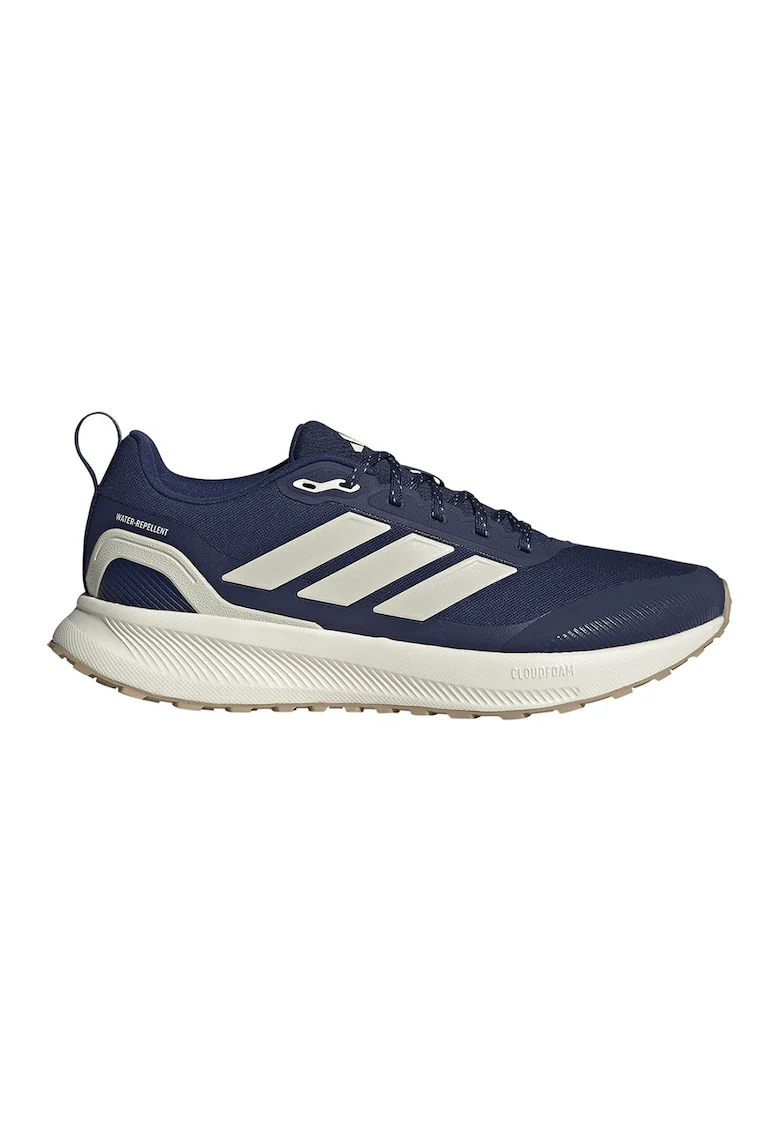 Pantofi Runfalcon 5 cu finisaj rezistent la apa, pentru alergare, Alb optic/Bleumarin