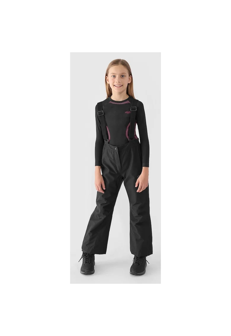 Pantaloni de Schi pentru Fete  NeoDry 5000/3000, Regular, Negru Intens, Marime 128, AW24, Impermeabili si Respirabili