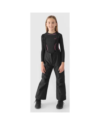 Pantaloni de Schi pentru Fete  NeoDry 5000/3000, Regular, Negru Intens, Marime 128, AW24, Impermeabili si Respirabili