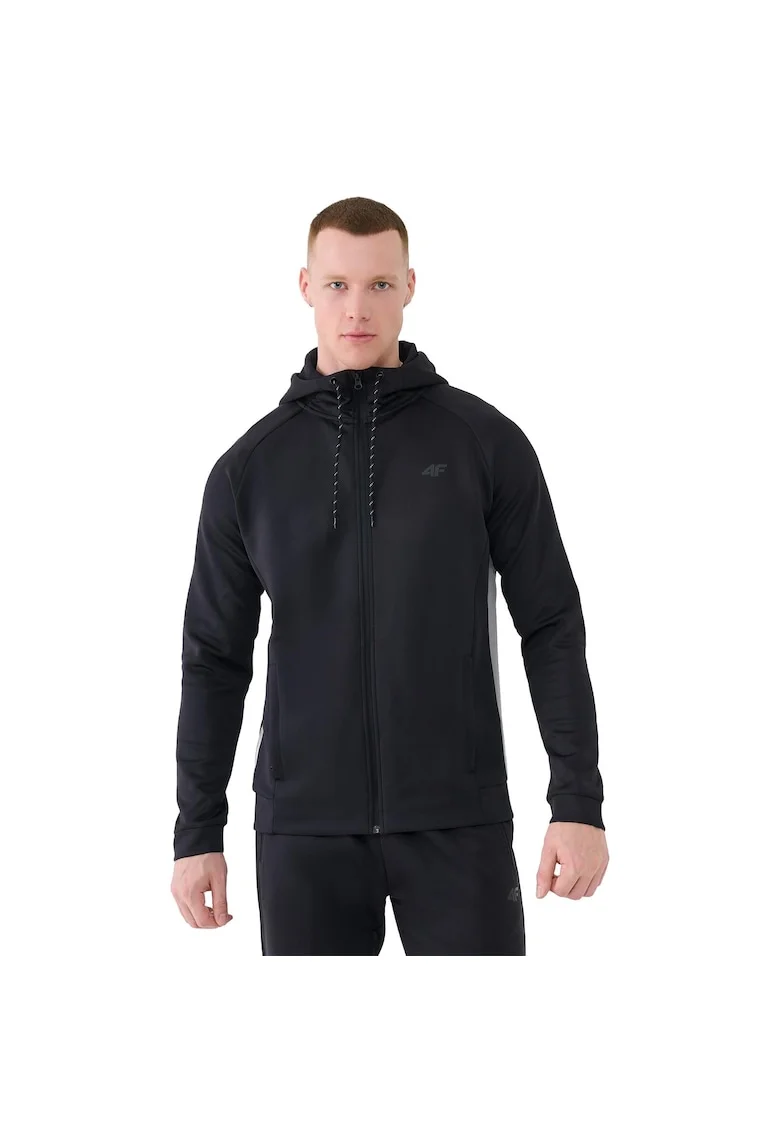 Hanorac pentru barbati  negru, cu gluga reglabila, sintetic, negru