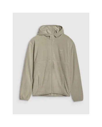 Hanorac Fleece  Barbati, Gluga, Sportiv, Kaki, Material Usor