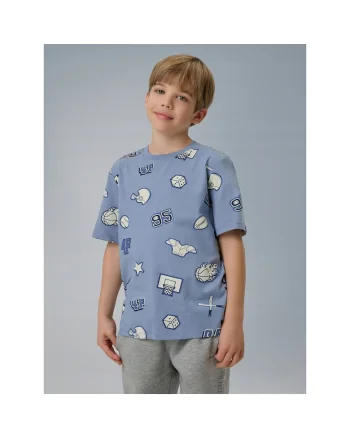 Tricou copii  regular, imprimeu, bleumarin, bumbac