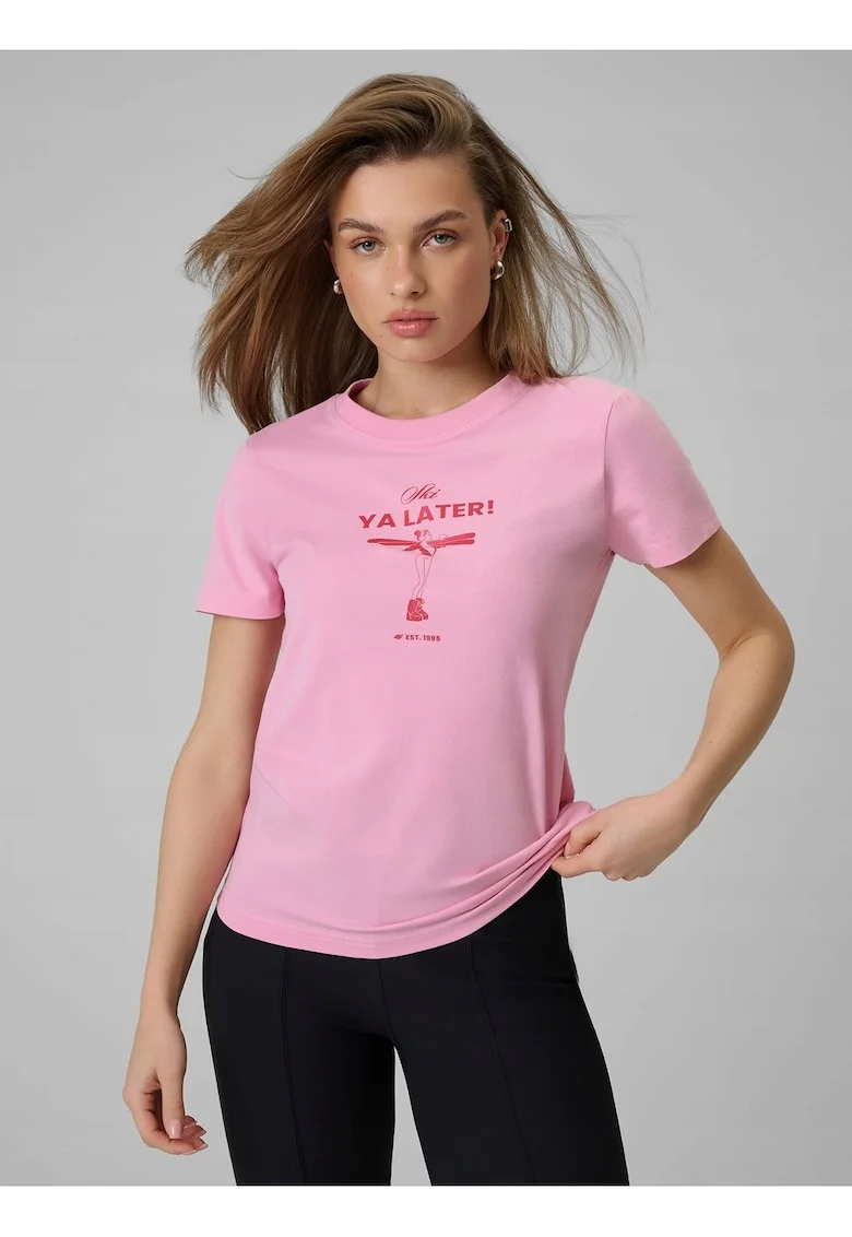 Tricou dama,  roz, bumbac