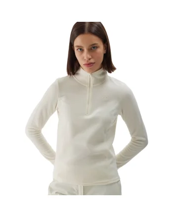 Hanorac sport dama  F048, poliester/fleece, croiala slim, crem