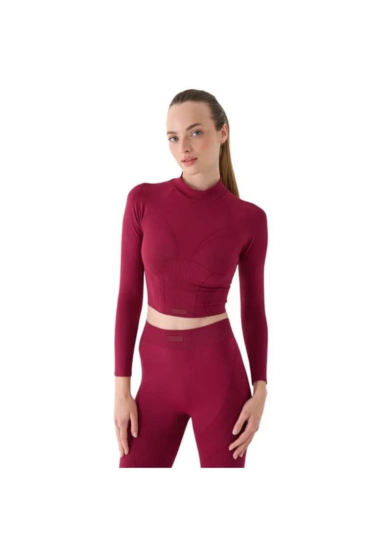 Bluza sport dama,  maneca lunga, rosu, material confortabil,
