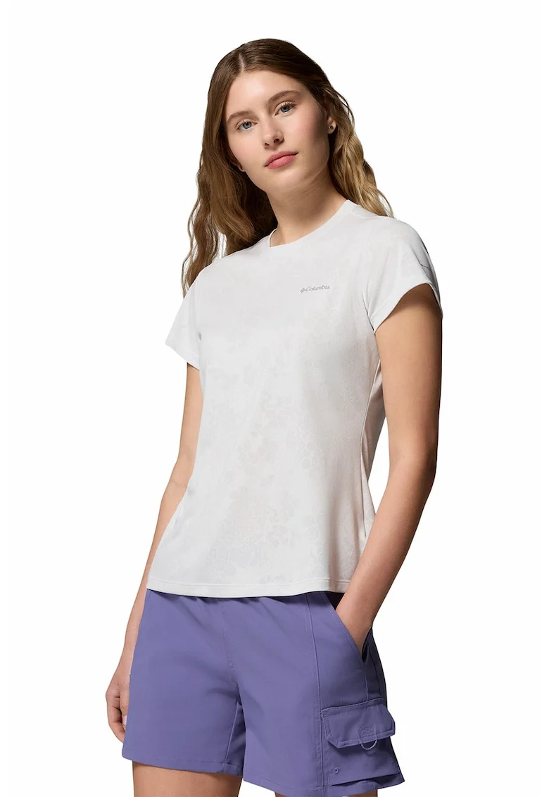 Tricou cu decolteu la baza gatului pentru drumetii Bluebird Canyon II, Alb murdar