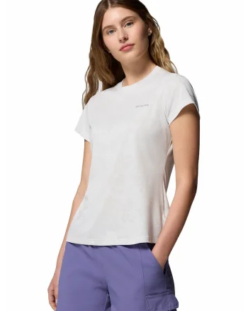 Tricou cu decolteu la baza gatului pentru drumetii Bluebird Canyon II, Alb murdar