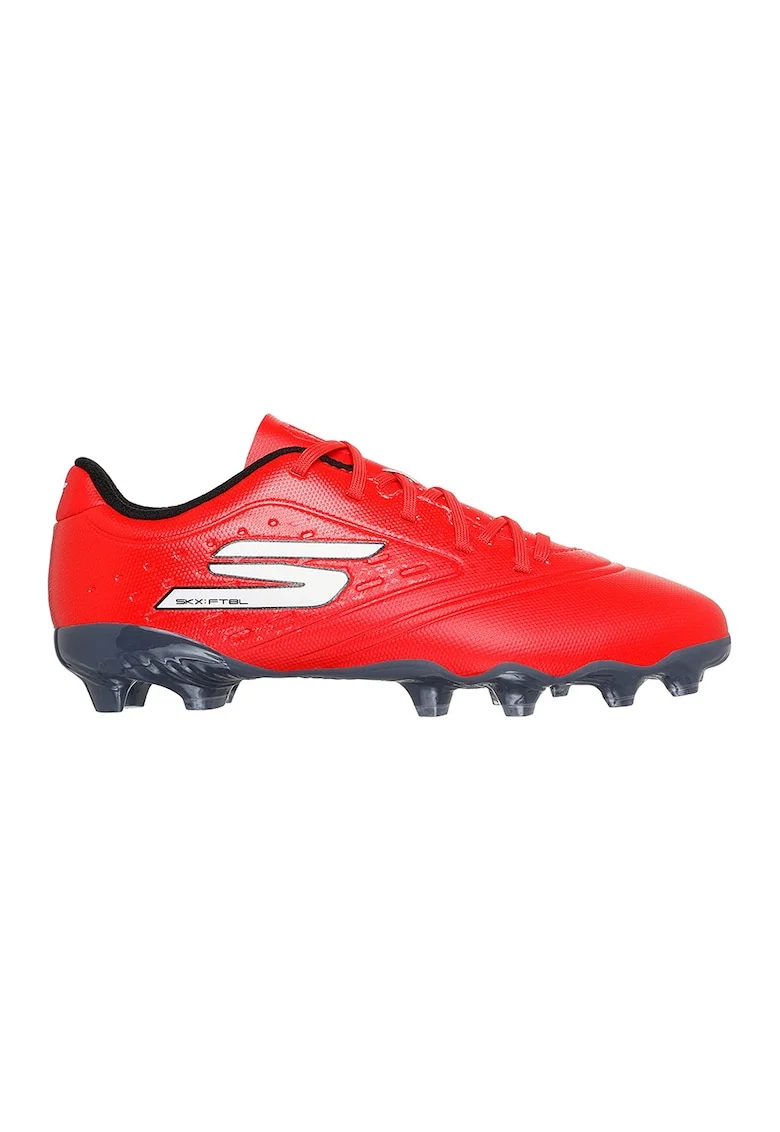 Pantofi Razor 1.5 Jr cu logo si crampoane pentru fotbal, Alb/Rosu vermillion