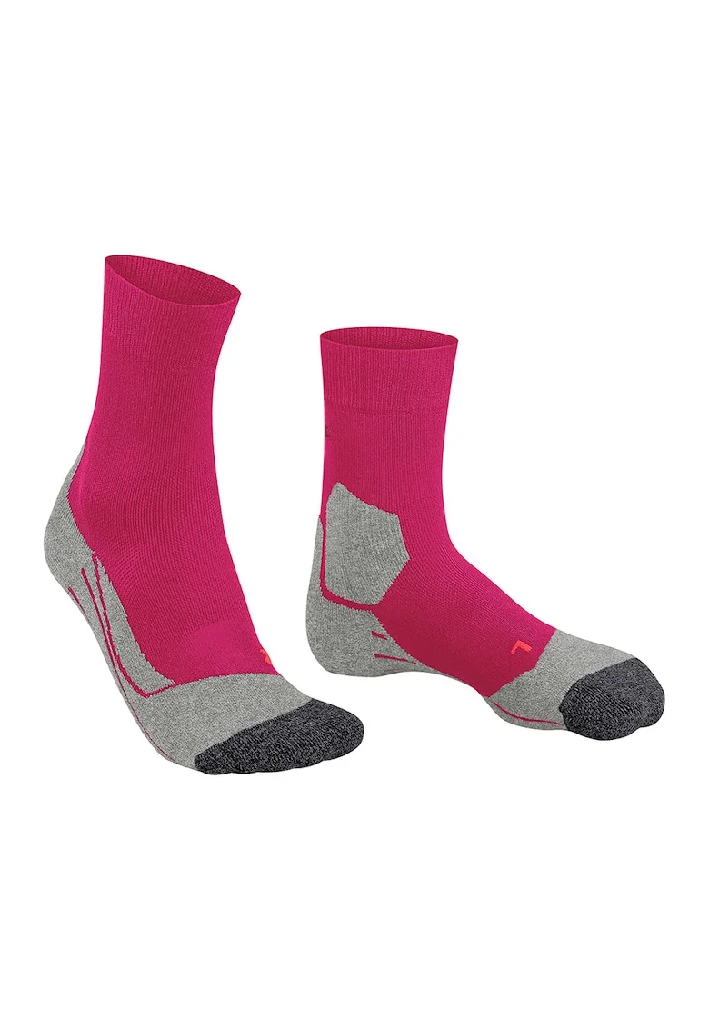 Sosete lungi pentru alergare, cu amortizare intensa RU3 Comfort, Gri/Fucsia