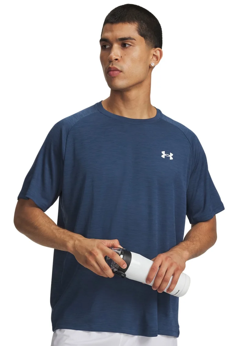 Tricou lejer texturat pentru antrenament Tech™, Alb/Bleumarin