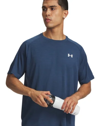 Tricou lejer texturat pentru antrenament Tech™, Alb/Bleumarin