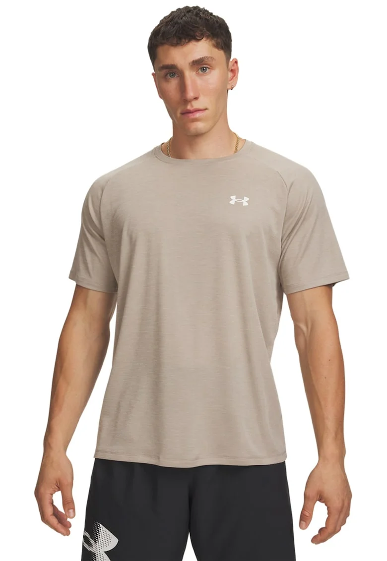 Tricou lejer texturat pentru antrenament Tech™, Alb/Maro taupe