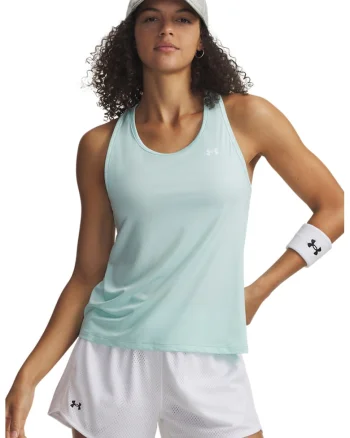 Top cu decupaj pe partea din spate, pentru fitness Knockout, Alb/Mint
